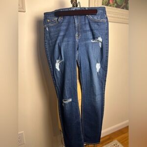 7 for all mankind b(air) the ankle skinny size 32 distressed jeans